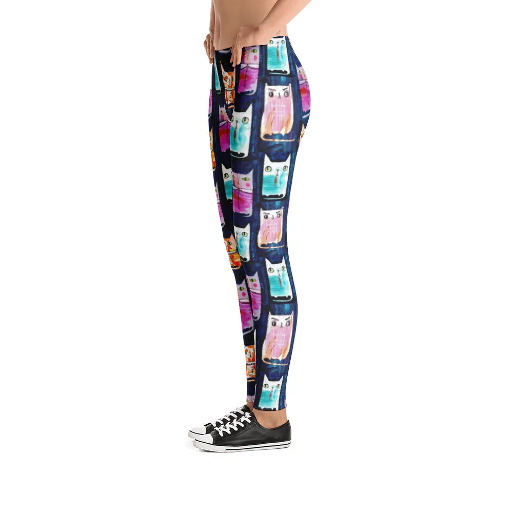 PAINTY CATS Mid-Rise Leggings