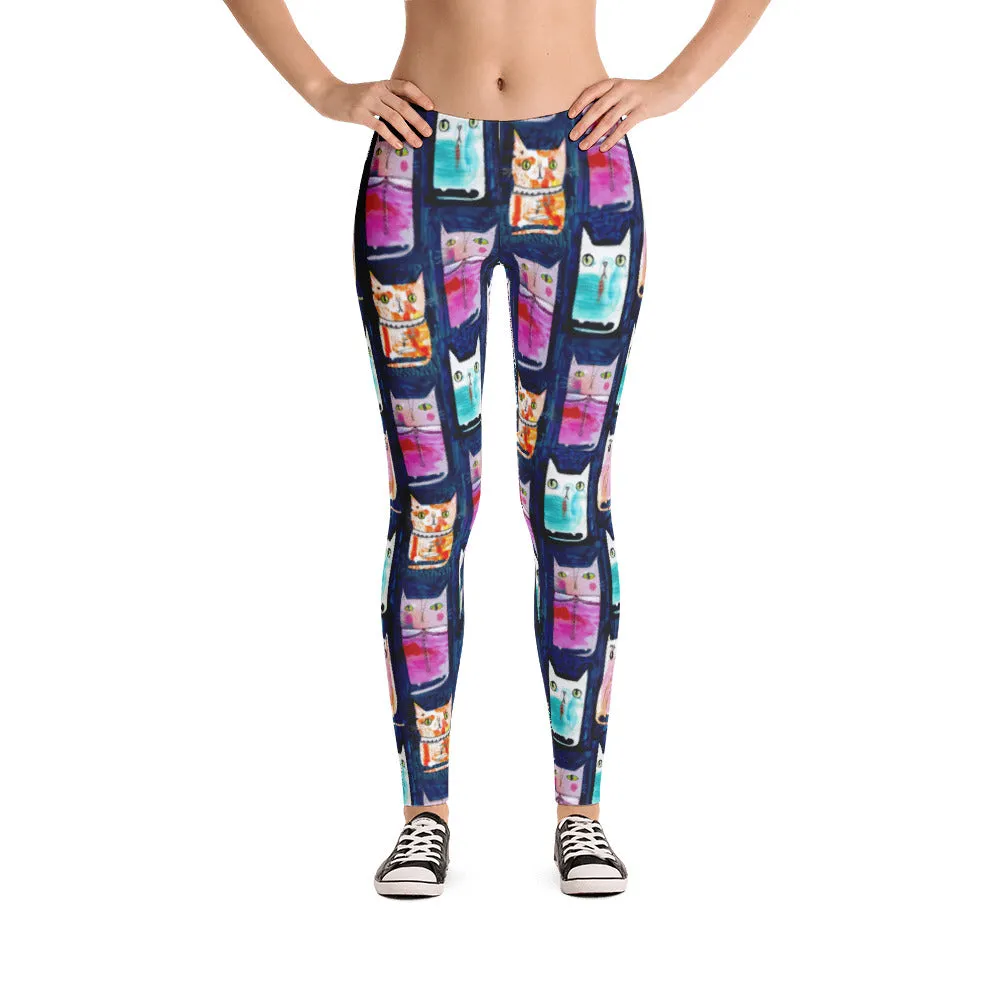 PAINTY CATS Mid-Rise Leggings