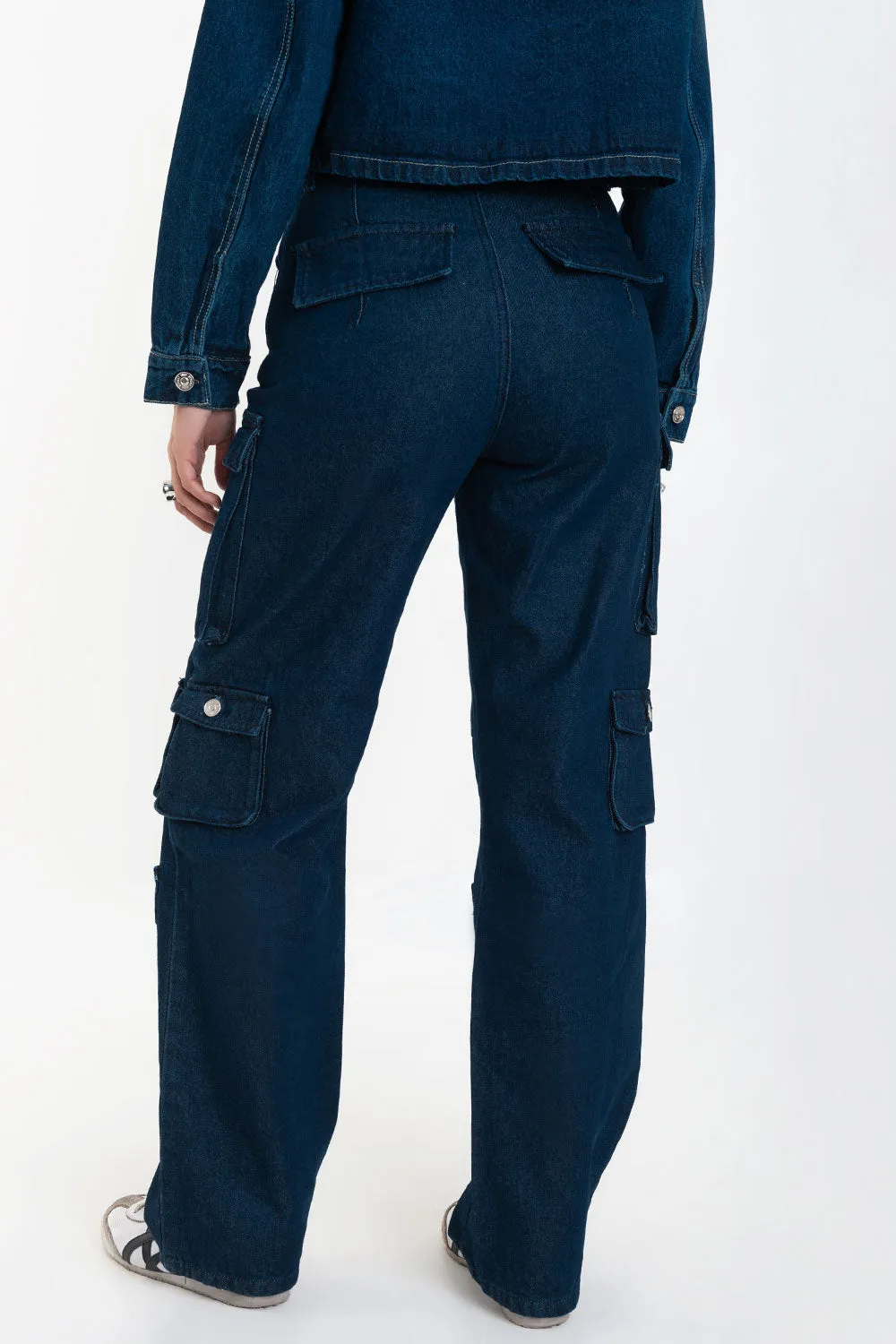 Pantalón de denim multipocket fit recto