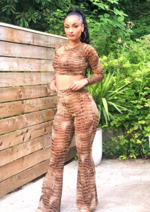 Panther Snake Print Cropped Top