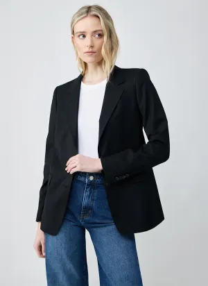 Parigi Single Breasted Straight Pocket Wool Blazer