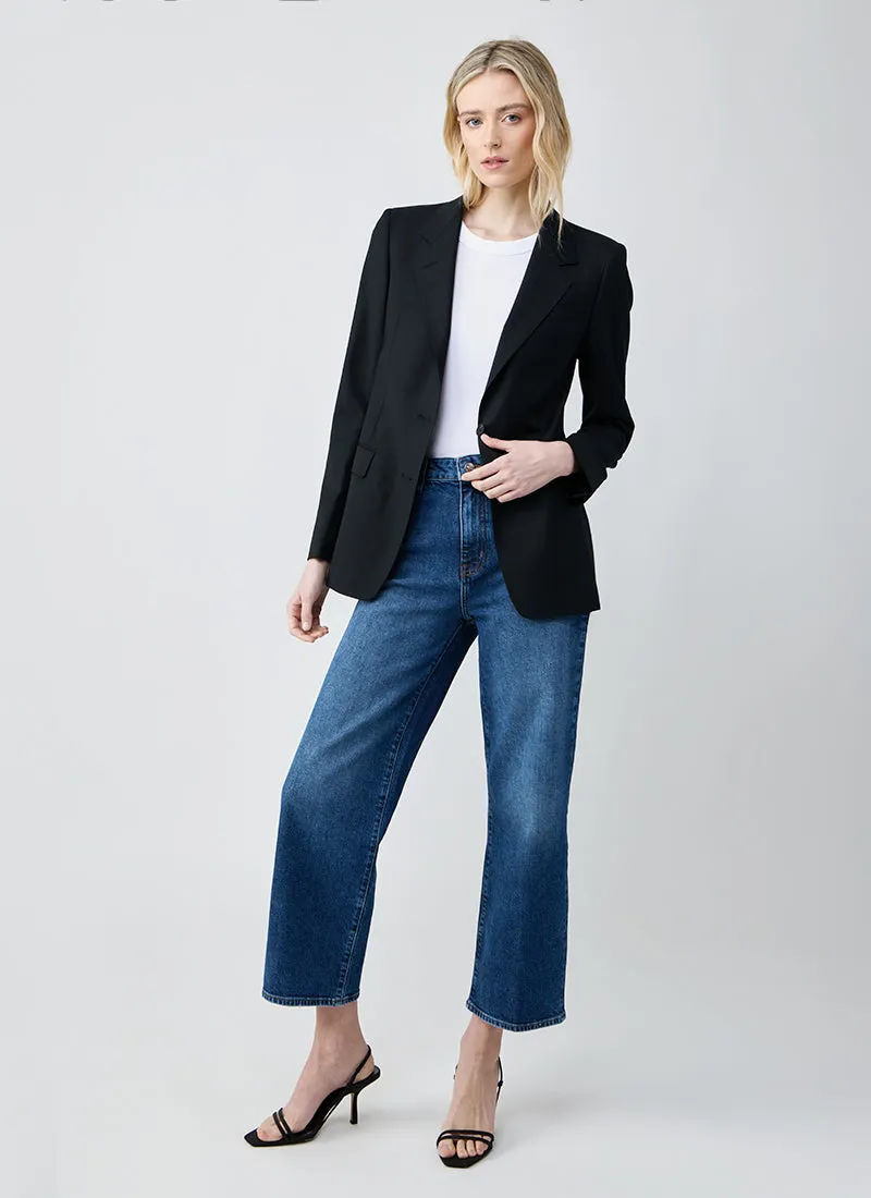 Parigi Single Breasted Straight Pocket Wool Blazer
