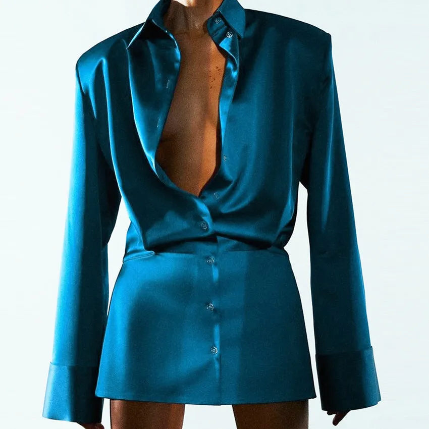 Party Pile Collar Shirts Bodycon Mini Dresses