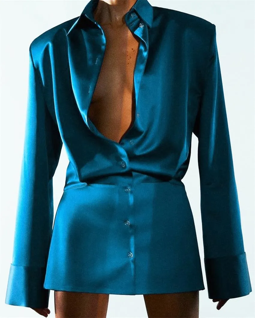 Party Pile Collar Shirts Bodycon Mini Dresses
