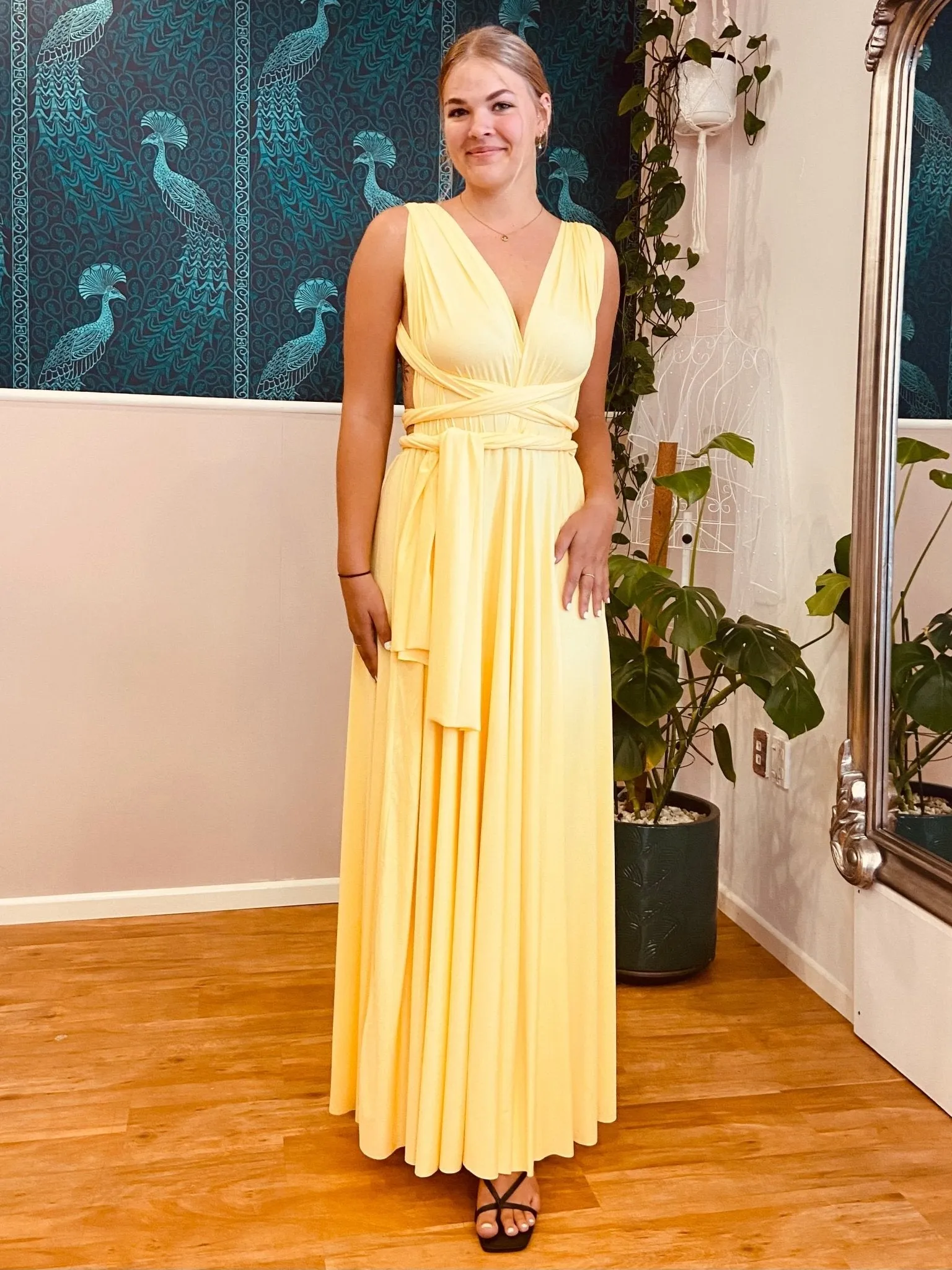 Pastel Yellow Convertible Infinity bridesmaid dress Express NZ Wide