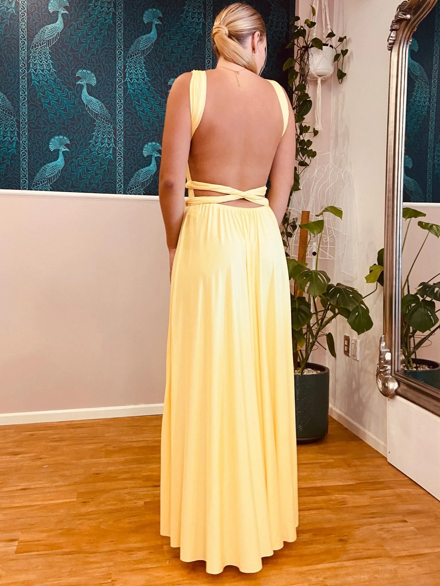 Pastel Yellow Convertible Infinity bridesmaid dress Express NZ Wide