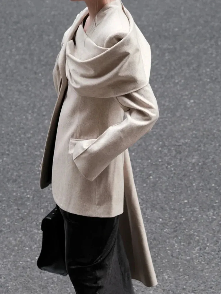 Patchwork Scarf Irregular Slimming Blazers