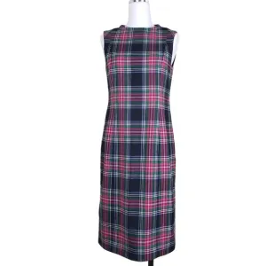 Pendleton Sheath Lined Plaid Dress 6 Wool Plaid Classic Style Like New Condition