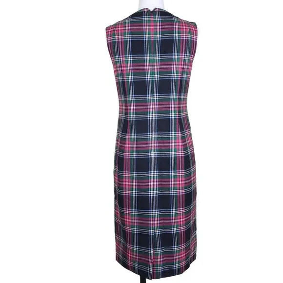 Pendleton Sheath Lined Plaid Dress 6 Wool Plaid Classic Style Like New Condition