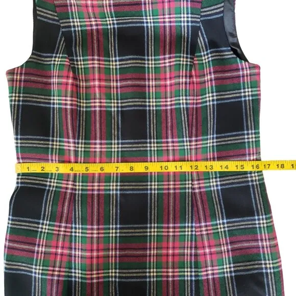Pendleton Sheath Lined Plaid Dress 6 Wool Plaid Classic Style Like New Condition