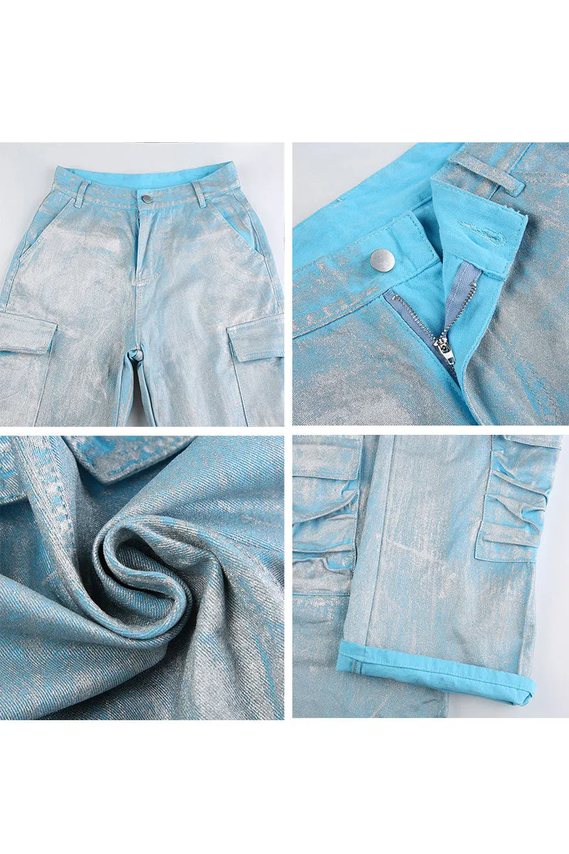 PH0430 Silver Denim Long Jeans