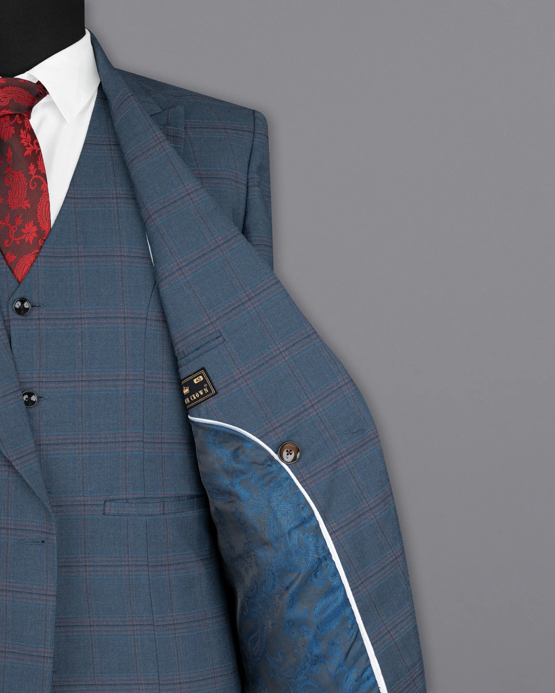 Pickled Bluewood Super fine Checkered Double Breasted Woolrich Blazer