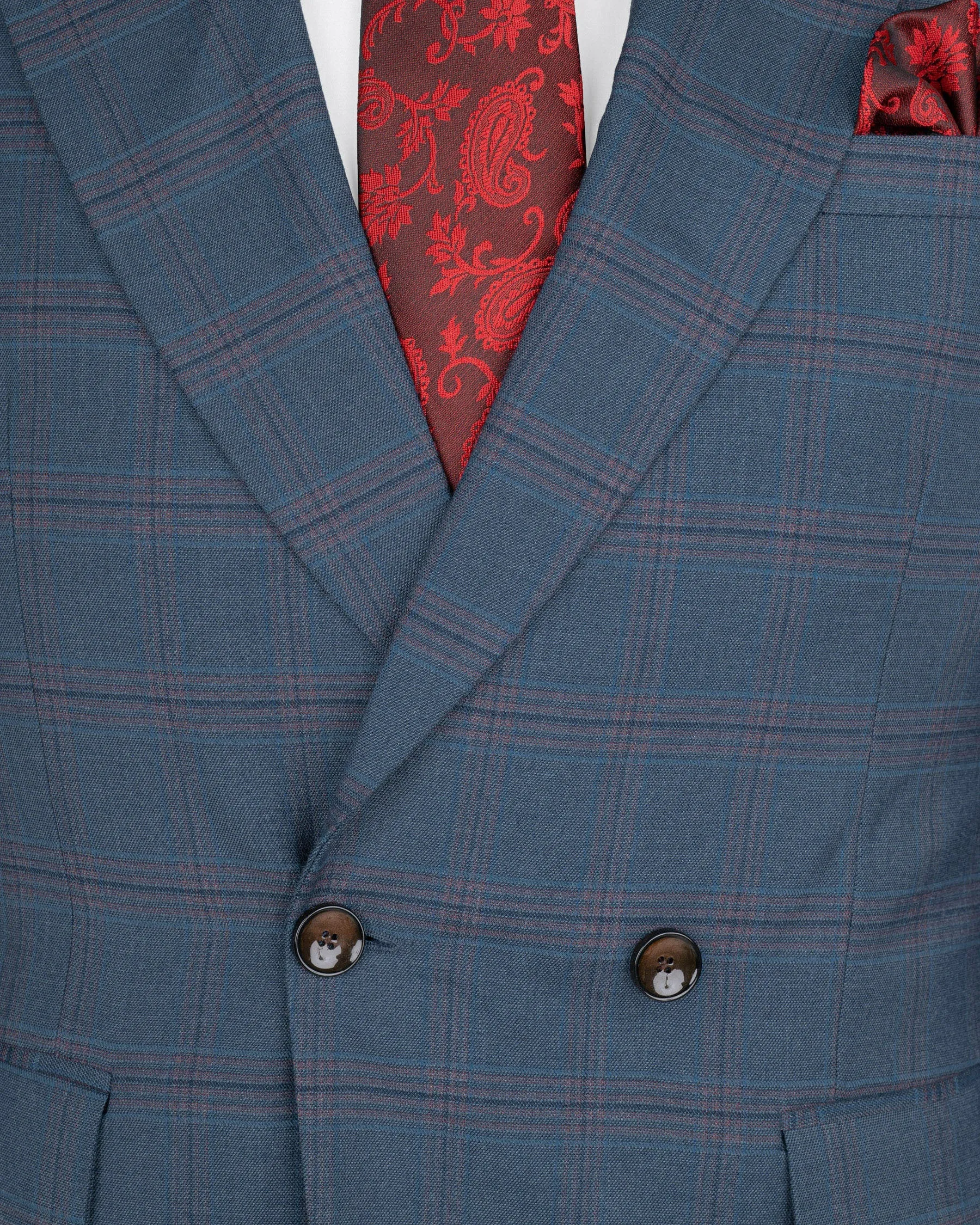 Pickled Bluewood Super fine Checkered Double Breasted Woolrich Blazer