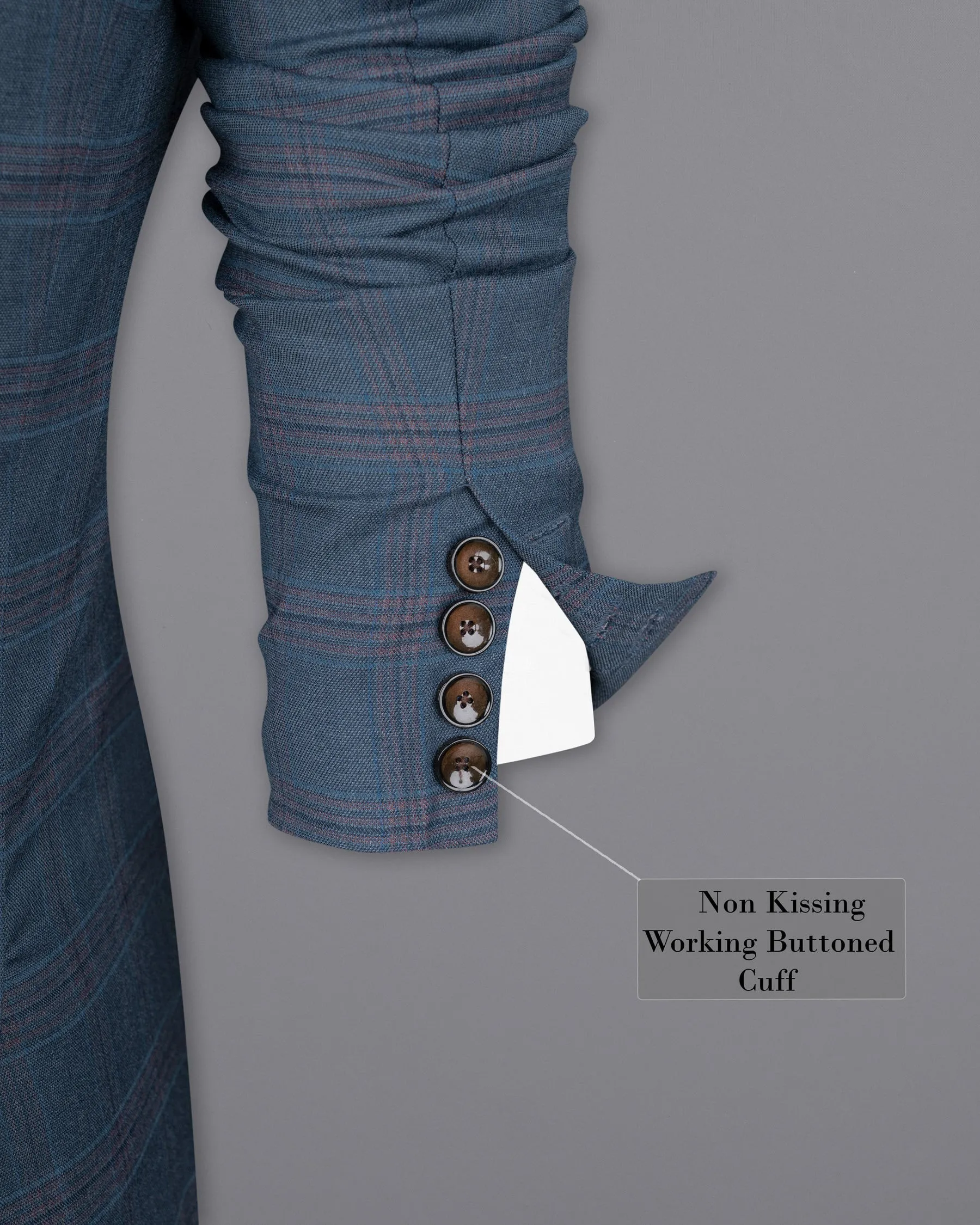 Pickled Bluewood Super fine Checkered Double Breasted Woolrich Blazer
