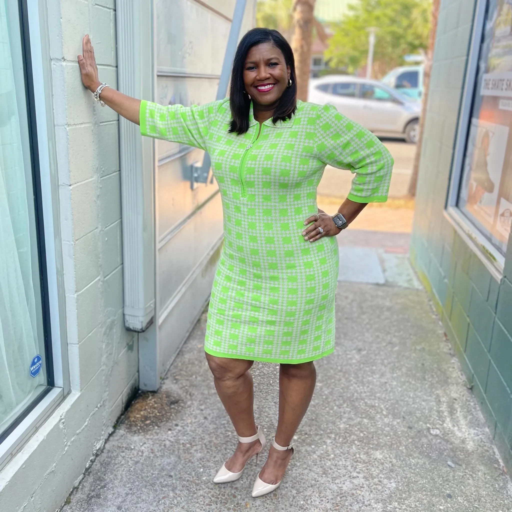 Pink & Green | Knits Green Dress