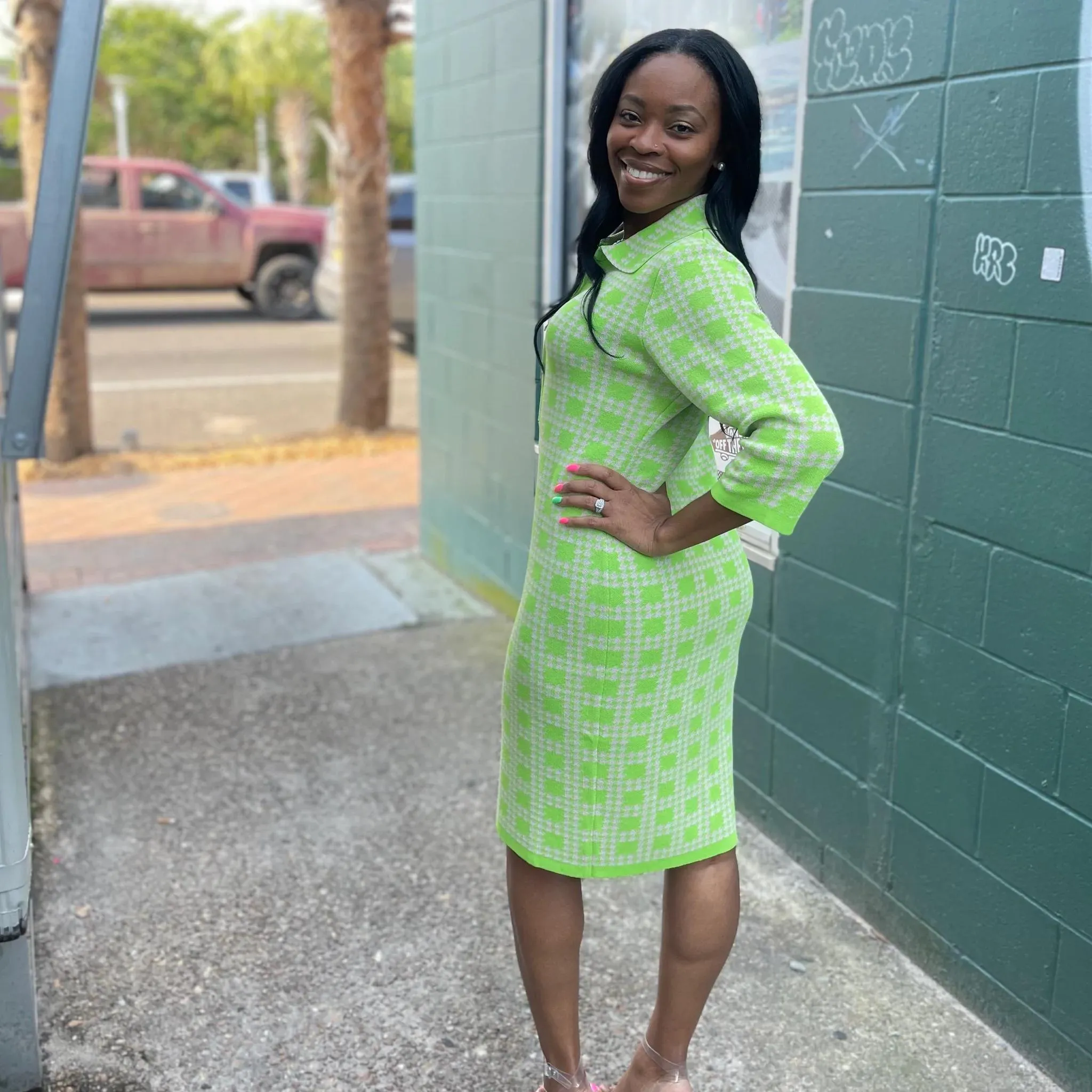 Pink & Green | Knits Green Dress