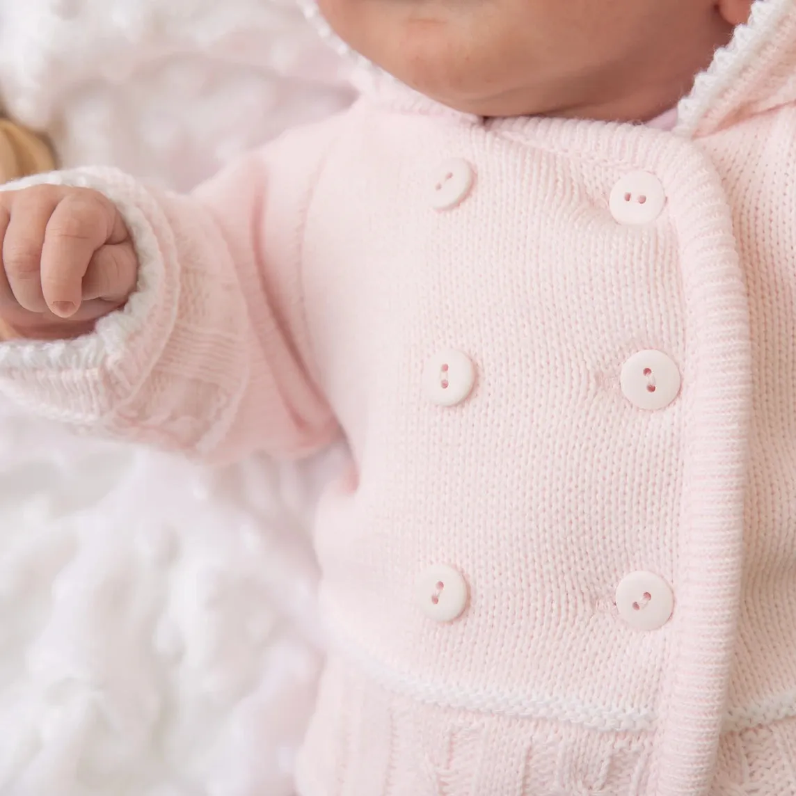 Pink & White Knitted Jacket