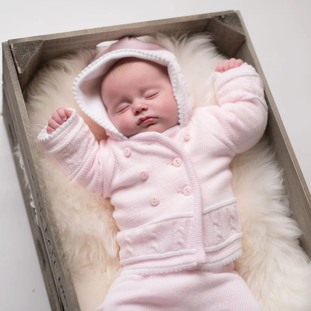 Pink & White Knitted Jacket