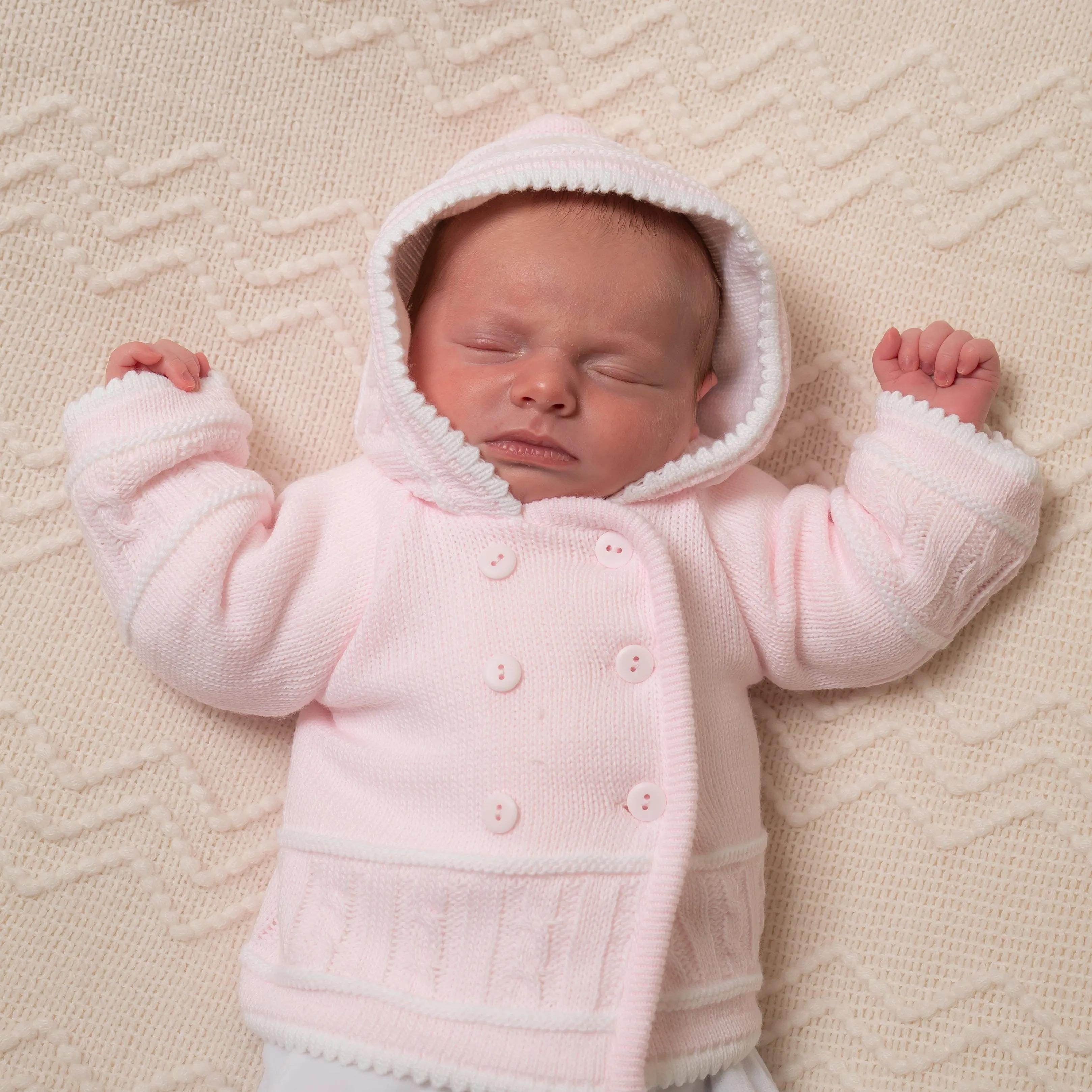 Pink & White Knitted Jacket