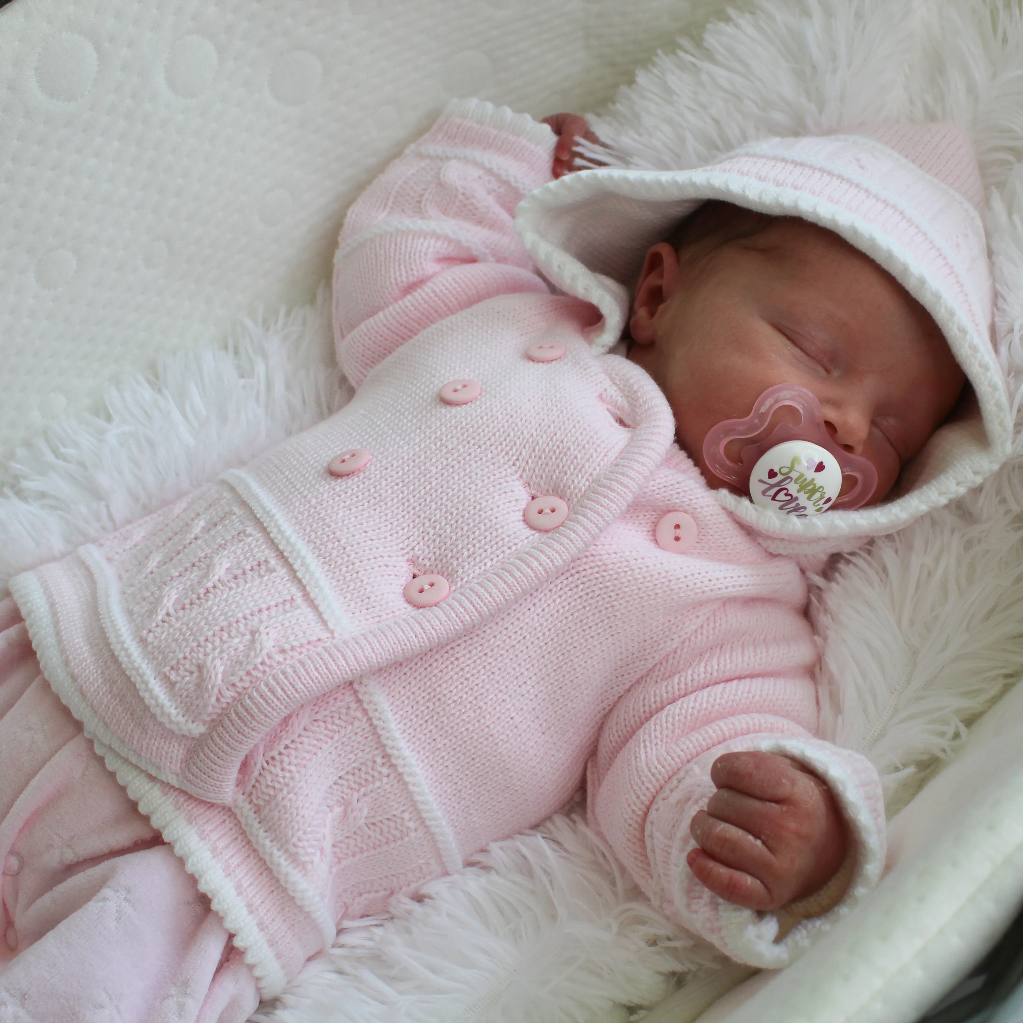 Pink & White Knitted Jacket