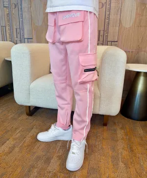 PINK GLOW CARGO PANTS (BABY PINK)