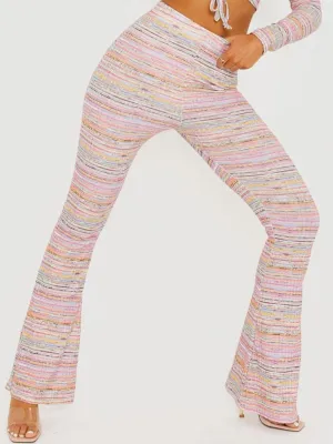 Pink Multi Coloured Flared Trouser