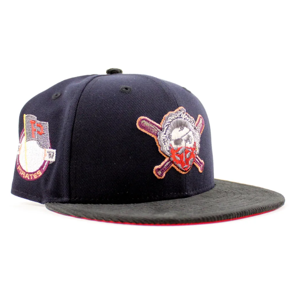 Pittsburgh Pirates EST 1887 59Fifty New Era Fitted Hat (Navy Corduroy Scarlet Red Under Brim)