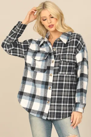 PLAIDED BUTTON DOWN JACKET