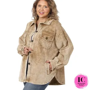 Plus Premium Vintage Oversized Corduroy Shacket