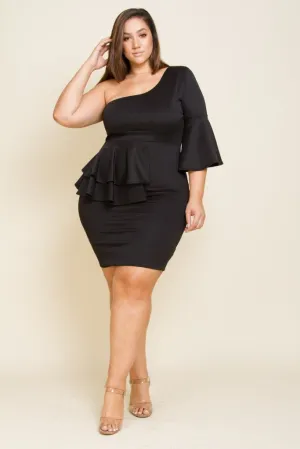 Plus Size Bell Sleeve Midi Dress