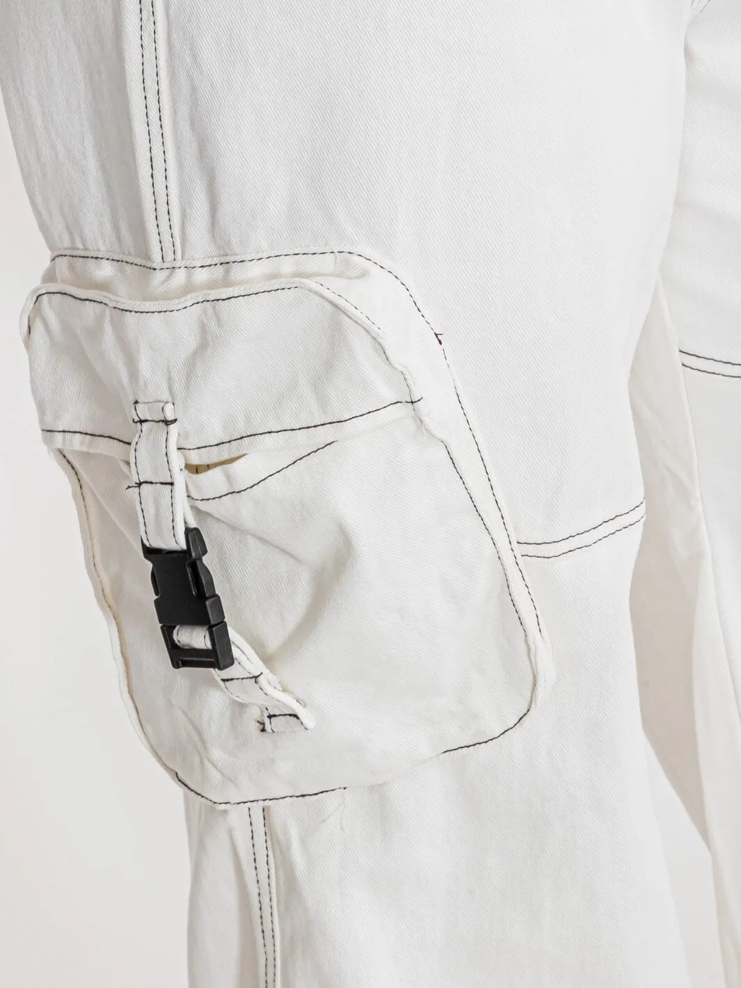 PLUS SIZE BUTTON CLOSURE POCKETS WIDE LEG DENIM PANTS