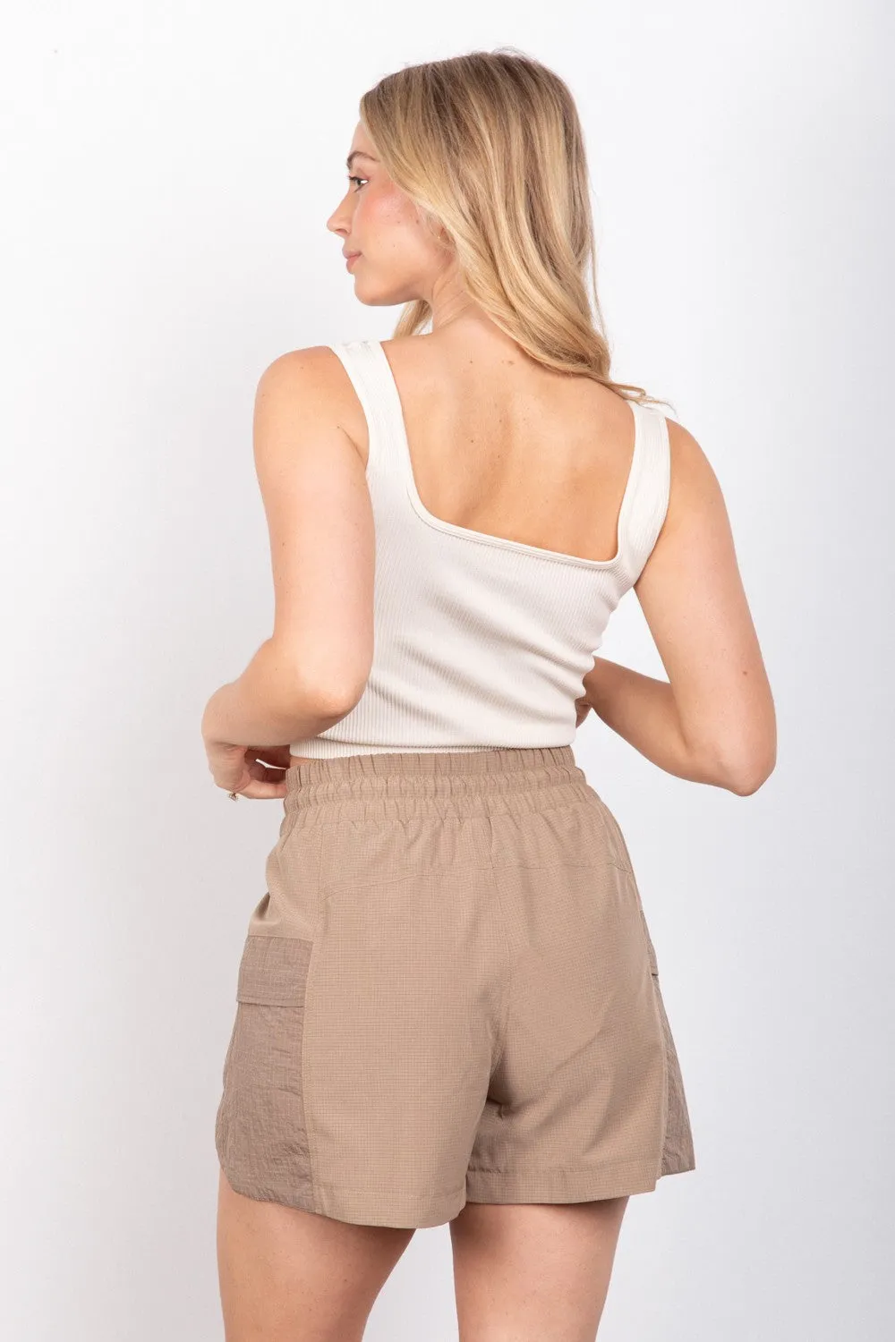 PLUS SIZE Elastic Waist Activewear Cargo