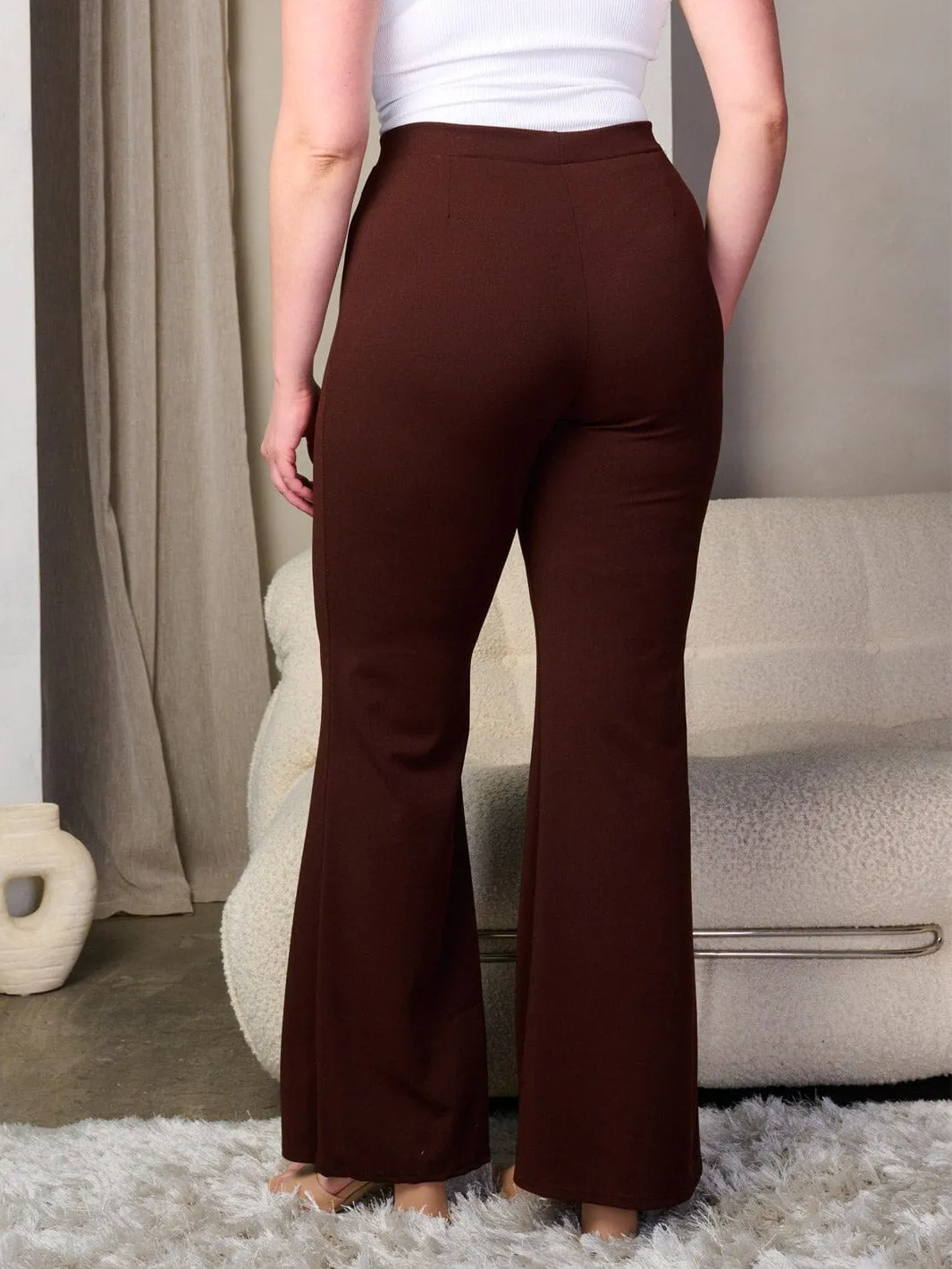 PLUS SIZE ELASTIC WAIST BELL LEGS PANTS