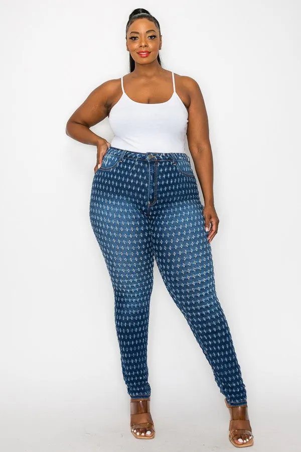 Plus Size Skinny Mini Pothole Jeans