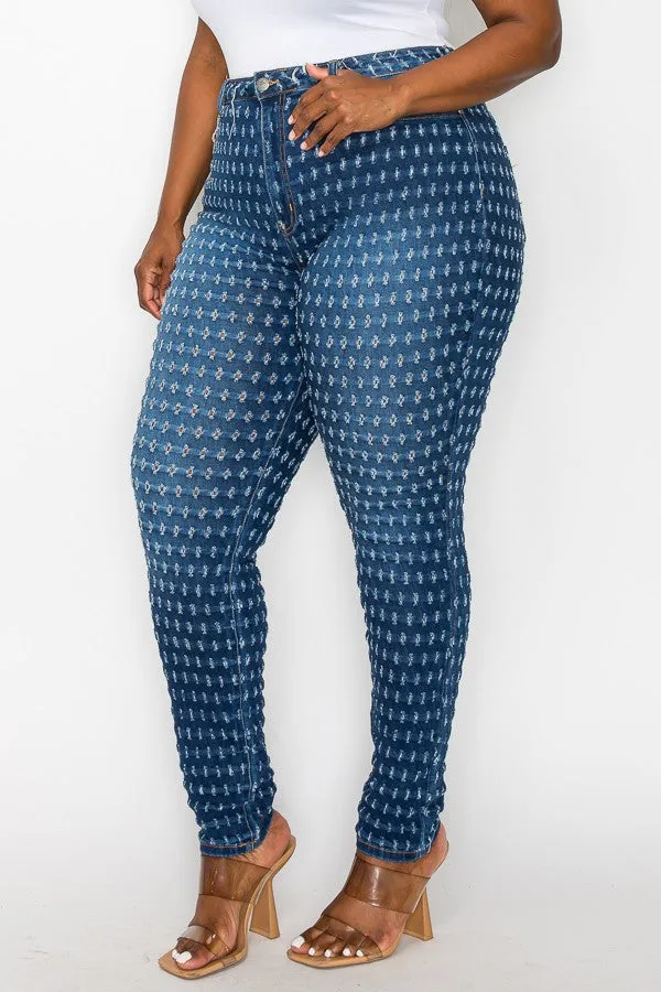 Plus Size Skinny Mini Pothole Jeans