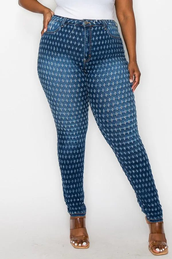 Plus Size Skinny Mini Pothole Jeans