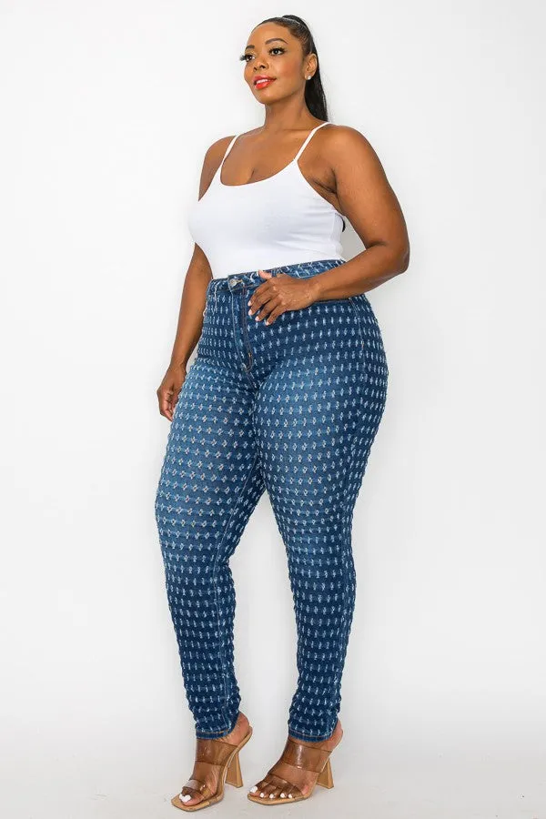 Plus Size Skinny Mini Pothole Jeans