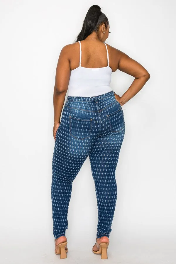 Plus Size Skinny Mini Pothole Jeans