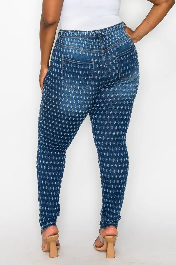 Plus Size Skinny Mini Pothole Jeans