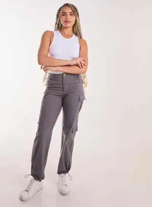 Pocket Detail Wide Leg Cargo Pants