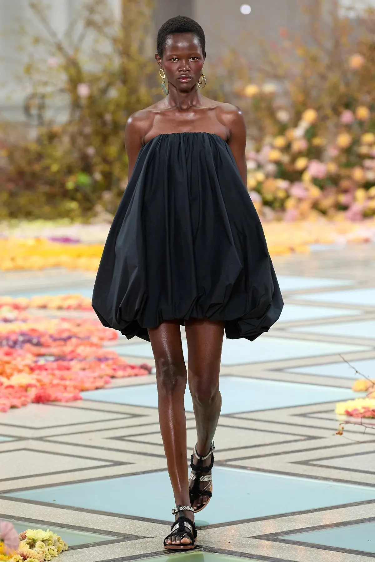 Polline Strapless Mini Dress in Noir