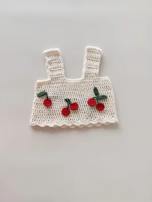 PRE-ORDER | Cherry Hand Crochet Crop Top