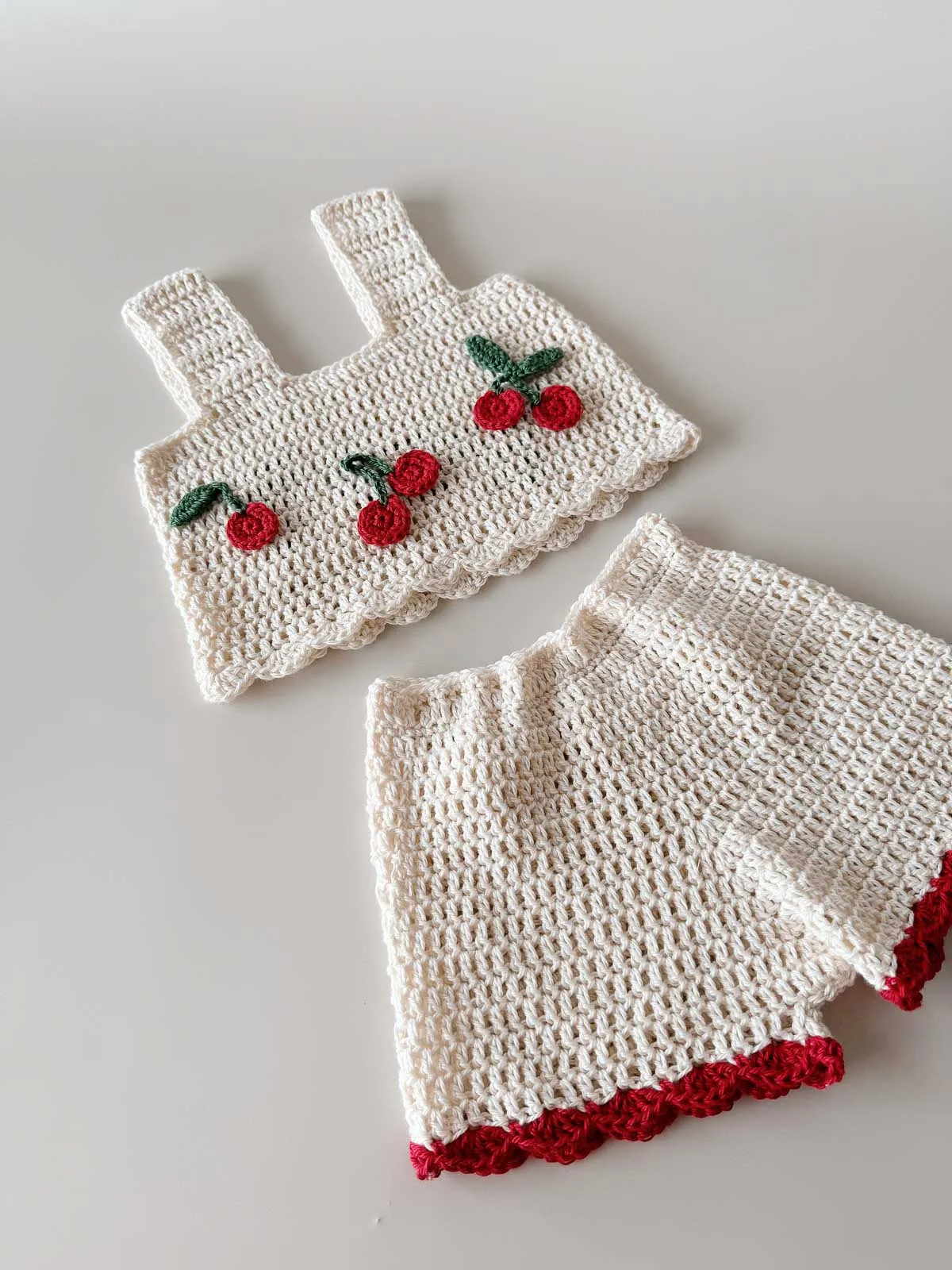 PRE-ORDER | Cherry Hand Crochet Crop Top