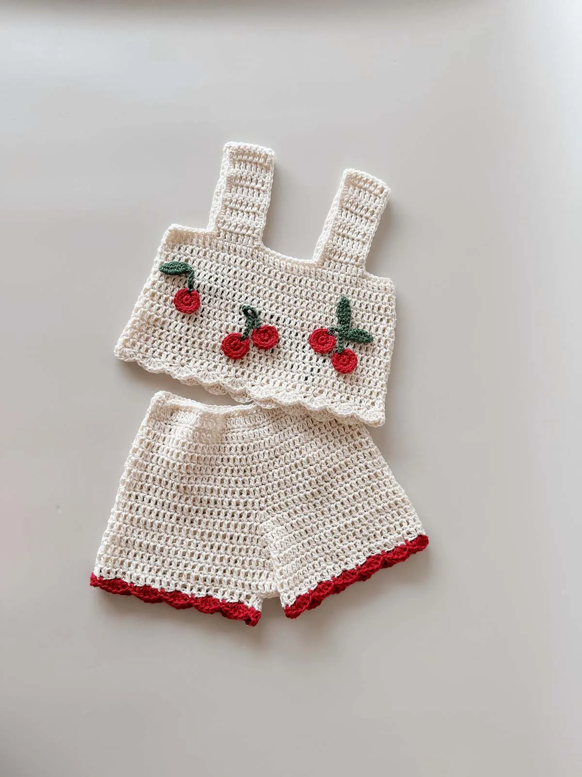 PRE-ORDER | Cherry Hand Crochet Crop Top