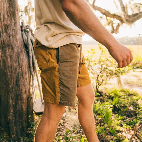 Pressure Drop Cord Shorts in Bark/Dijon