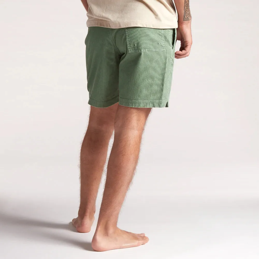 Pressure Drop Cord Shorts in Lichen Green