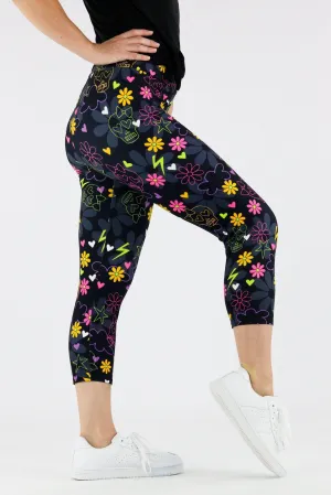 Pretty Skull - Casual Capri Leggings