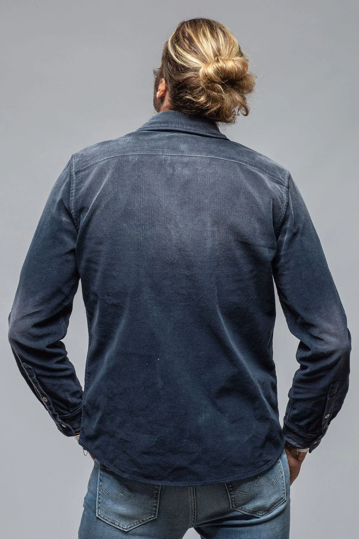 Prime Western Corduroy Snap Shirt In Navy