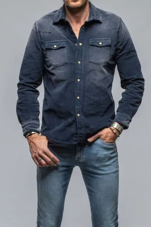 Prime Western Corduroy Snap Shirt In Navy