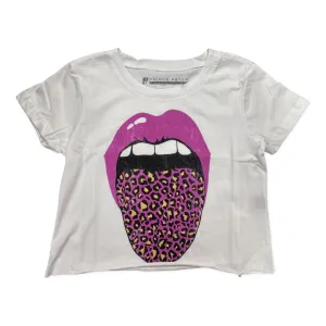 Prince Peter Tween Leopard Tongue Crop Tee - White